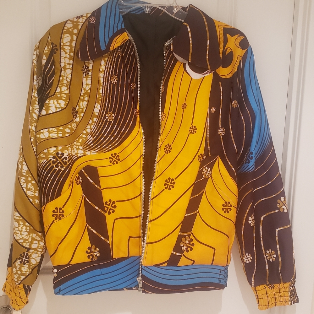 New African Print Bomber Jacket